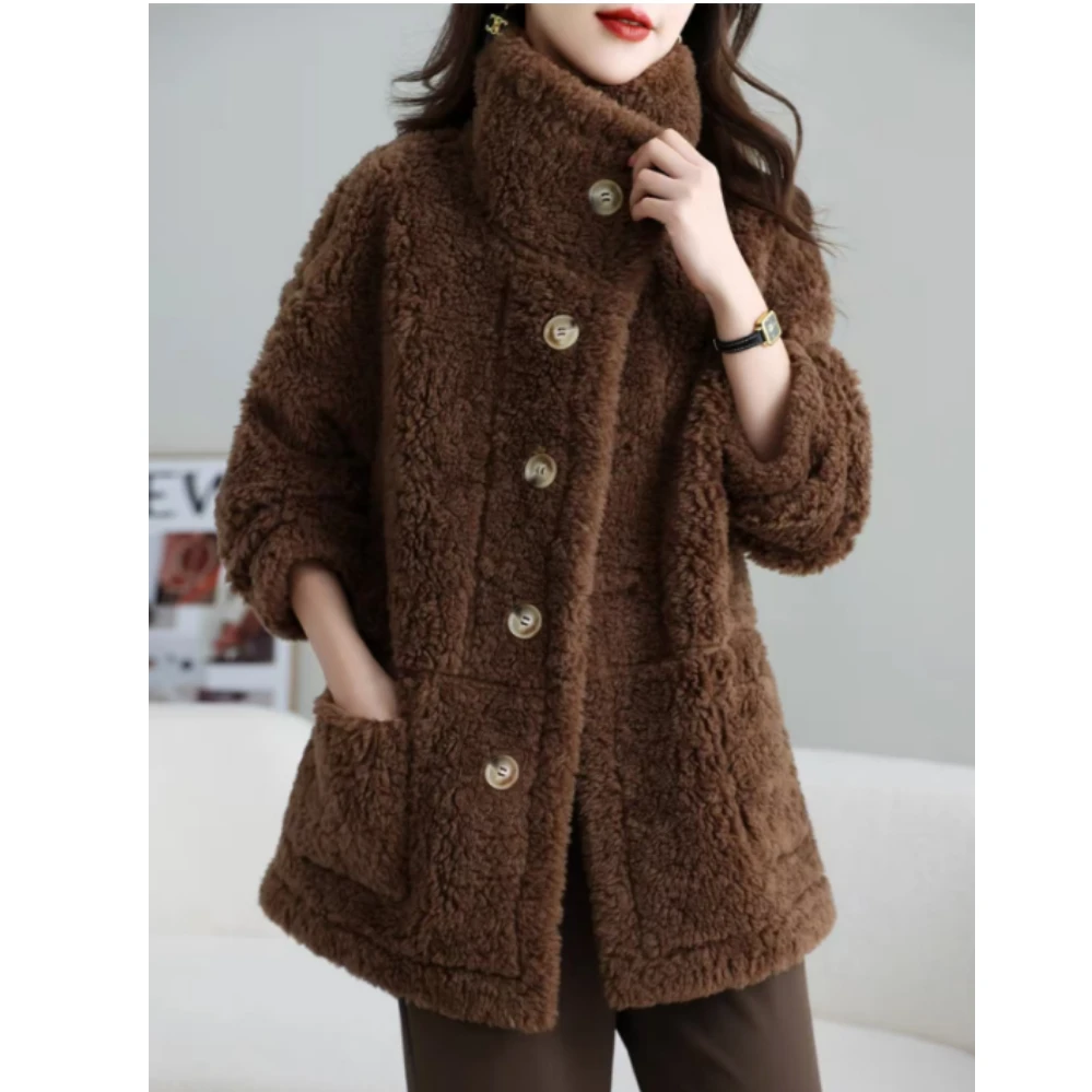 重磅推出：绵羊毛100%两面穿2025年新款外套显瘦显高皮毛一体外套