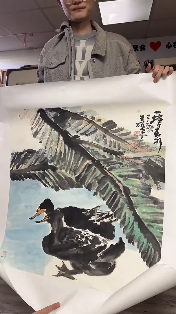国画帅总补贴王烨斗方花鸟