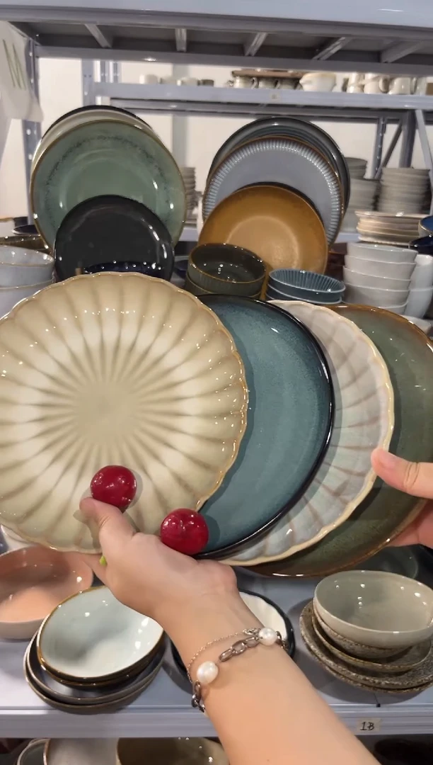 陶瓷外贸尾货瑕疵满20包邮X4 小盘组合