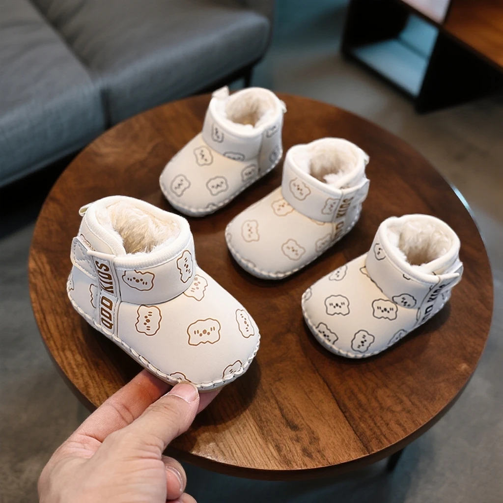 秋冬季男女宝宝鞋软底0到1岁新生婴儿棉鞋加绒加厚保暖防滑雪地靴
