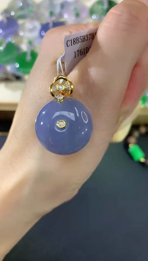 吊坠(不含链)18K金镶嵌翡翠95|多样性发其一