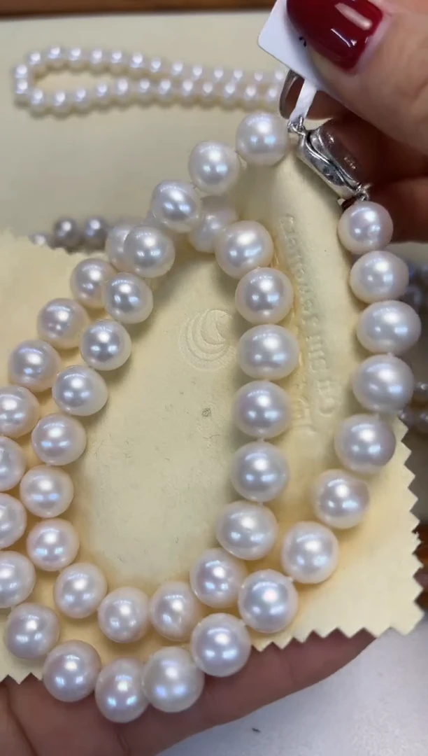 颈饰银S925镶嵌淡水珍珠J****e9.5-10.5MM无核