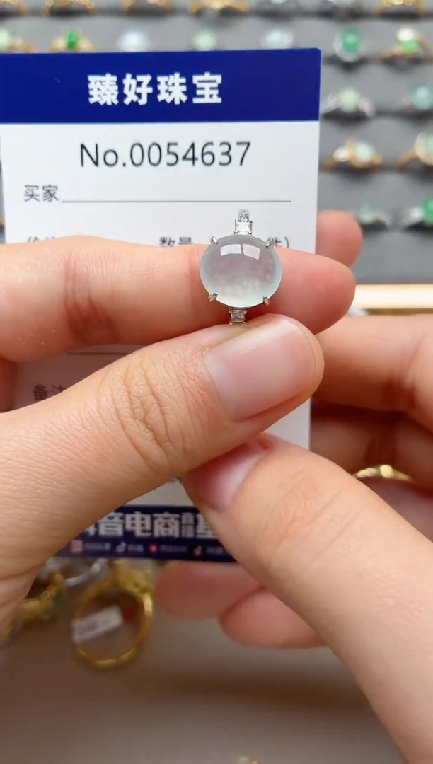 银S925镶嵌戒指翡翠1