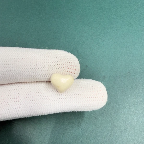 D1233天然猛犸牙爱心配饰 支持鉴定 假一罚四