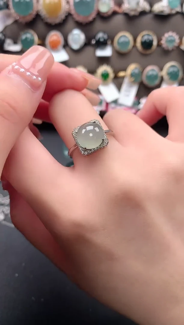 【闪购商品】翡翠戒指银S925镶嵌51241