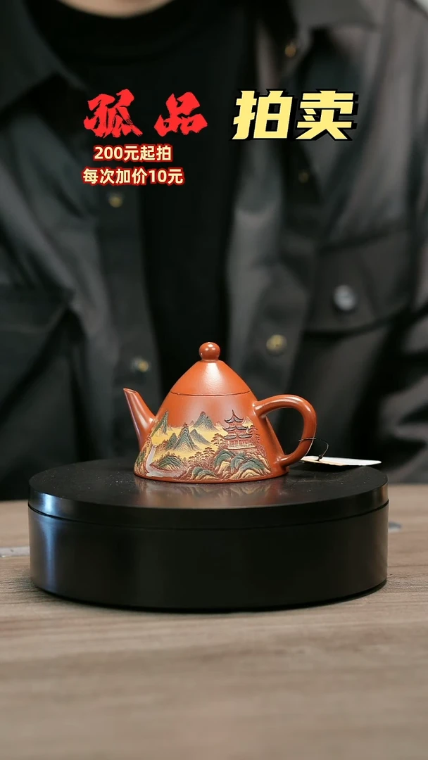 茶壶紫砂B*lH2216赵翠红彩绘翁帽