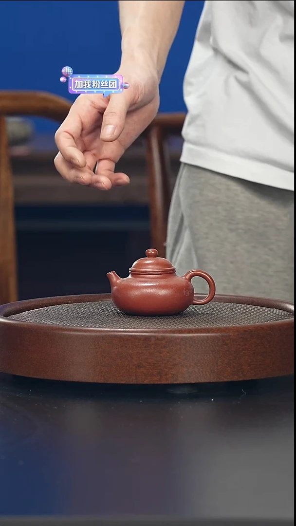 茶壶紫砂小容天-朱泥-全手工微微瑕-80cc