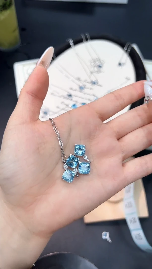 吊坠(不含链)托帕石银S925镶嵌28h多样性发其一【1个】默认微瑕