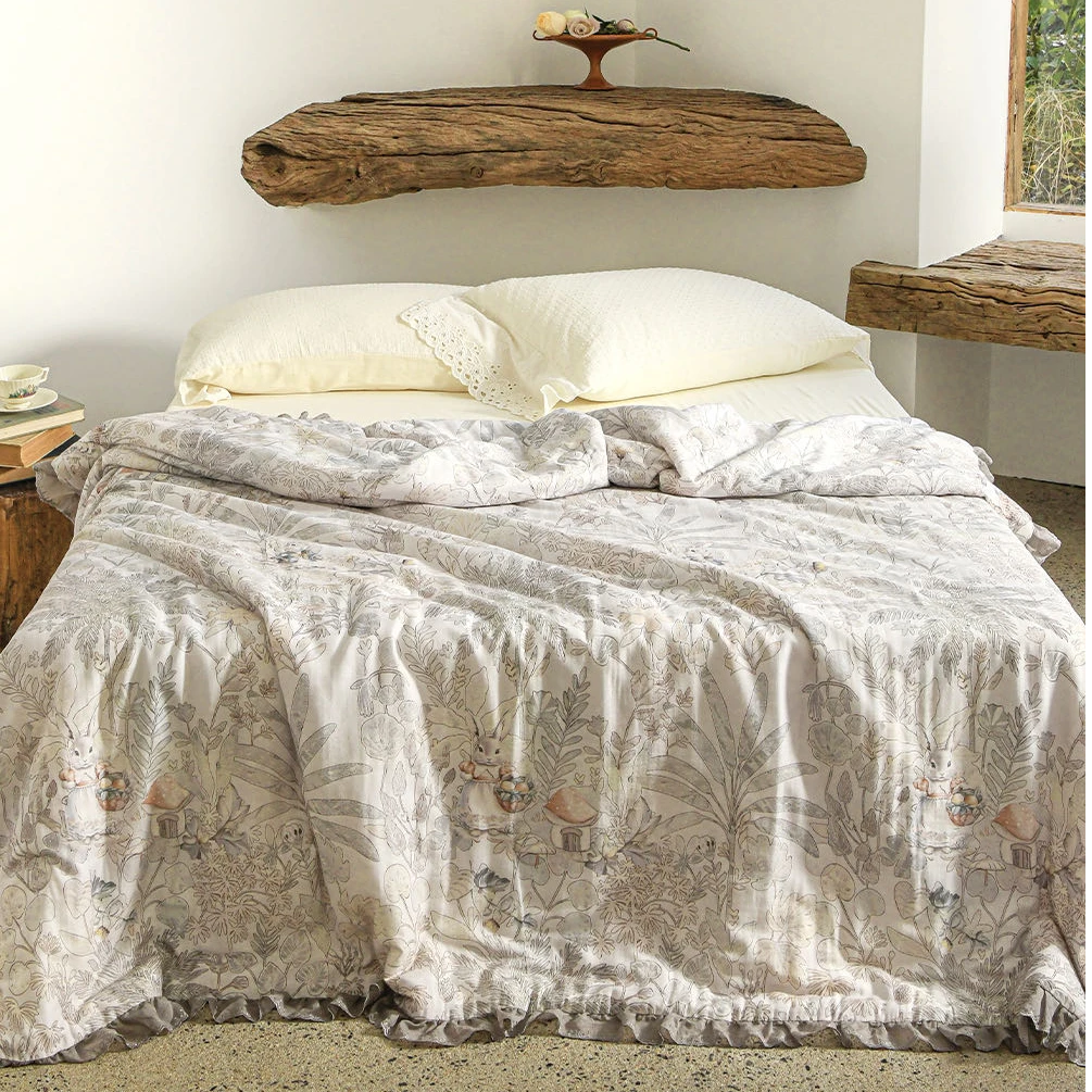 雅赞儿童家纺【植物凉感被双层纱夏凉被】亲子款凉感被