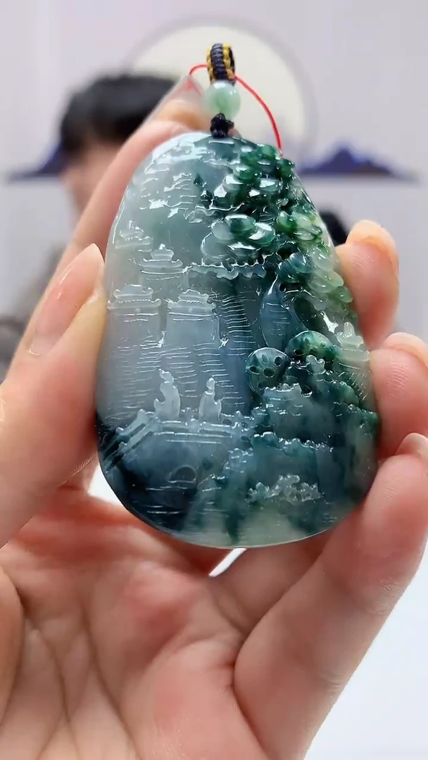 【闪购商品】定制翡翠未镶嵌5060ms-毛货挂件195