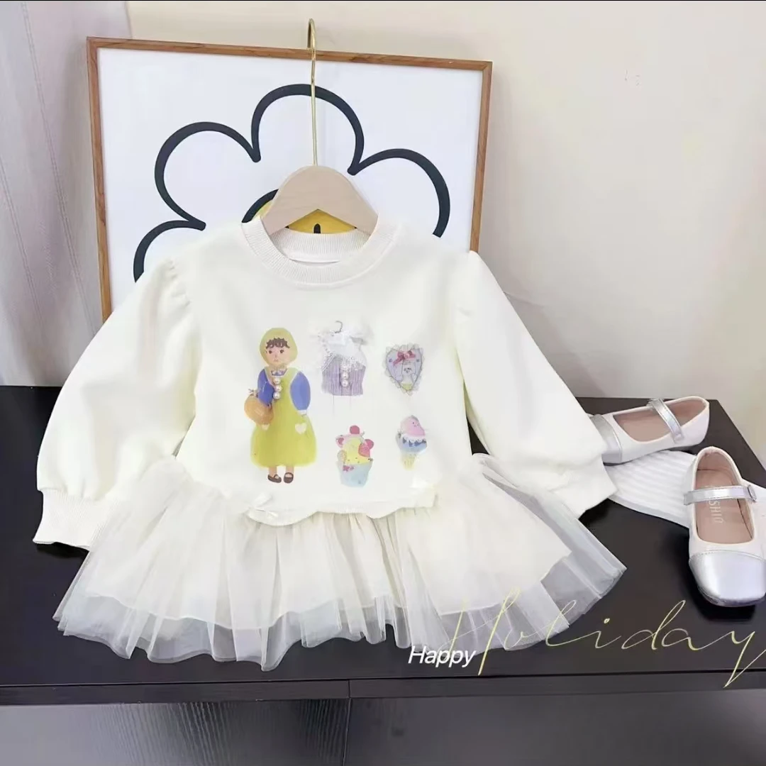 MN女童韩系卡通女孩卫衣裙 2025春季新款洋气儿童Q萌·可爱卫衣裙~