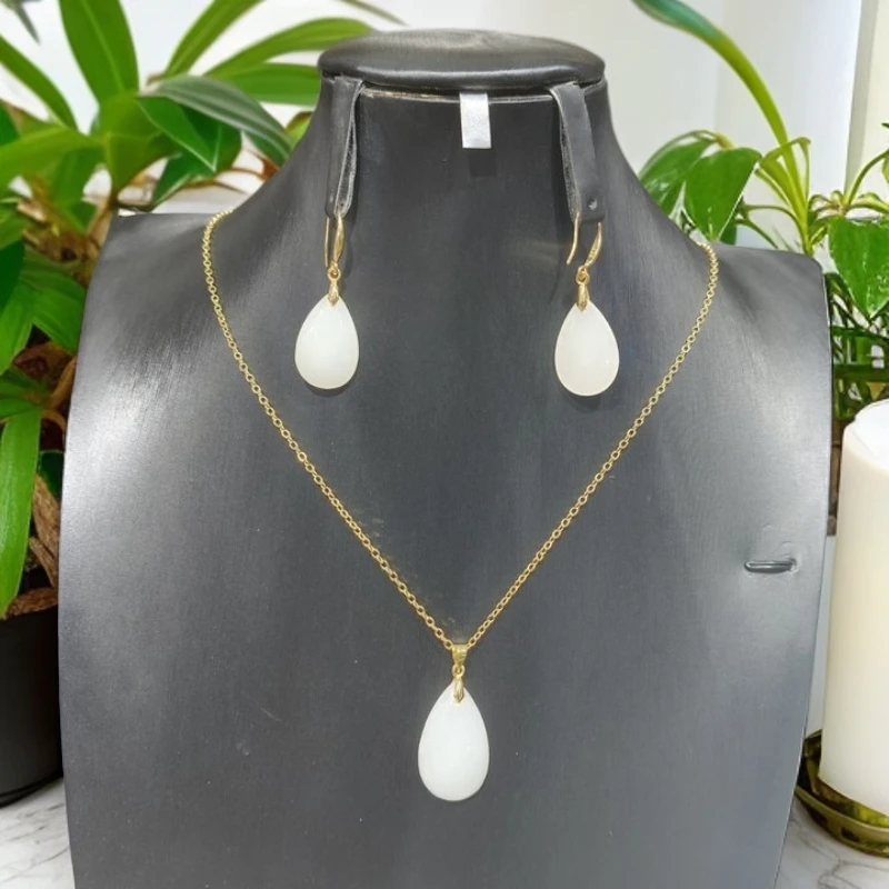 黄铜项链 项链颈饰饰品金色颈链白色手工耳环百搭银制锁骨链时尚