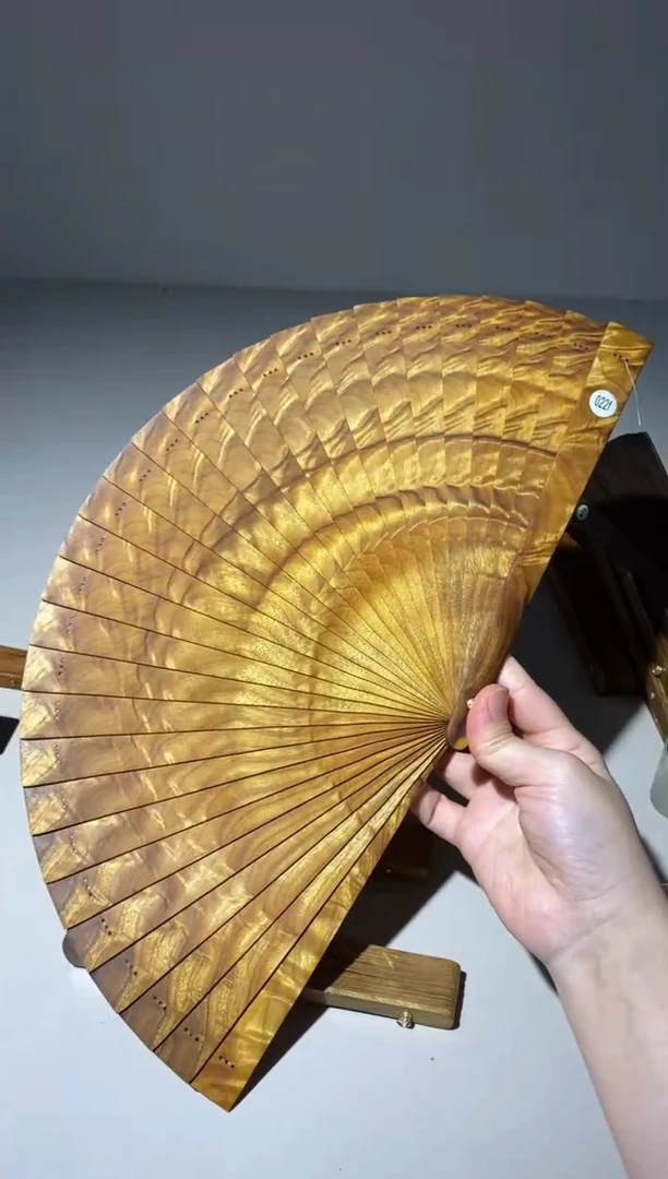 金丝楠21厘米金丝楠木小叶桢楠扇22f