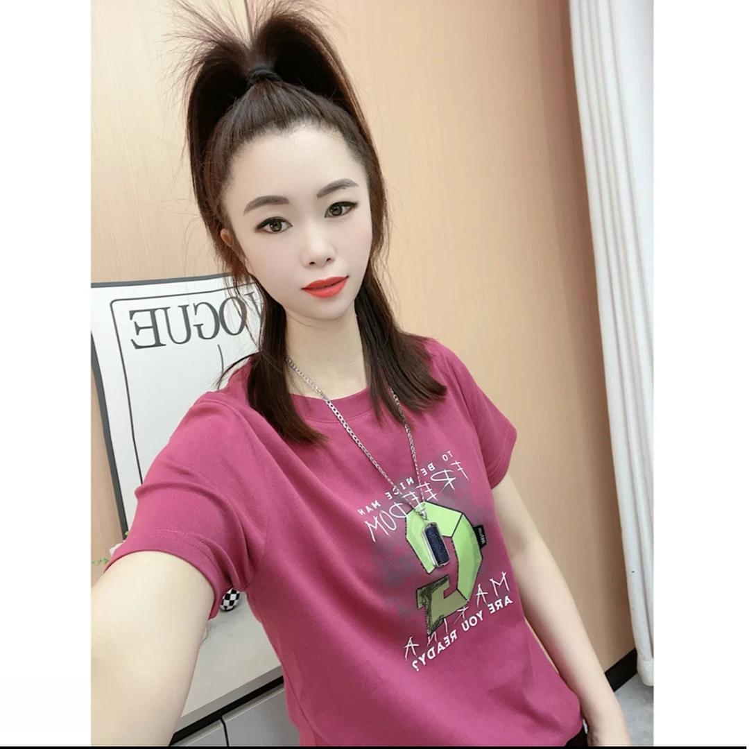 夏季新款百搭显瘦时尚女上衣休闲体恤2509