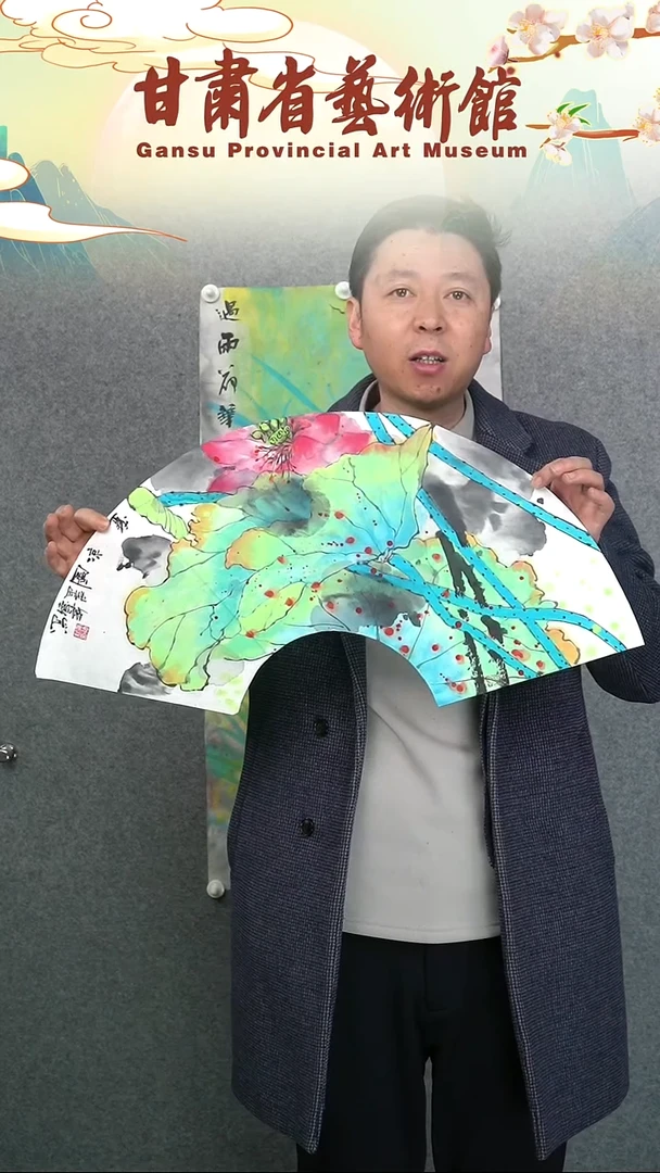 【闪购商品】国画黄德新花鸟扇面作品34*68