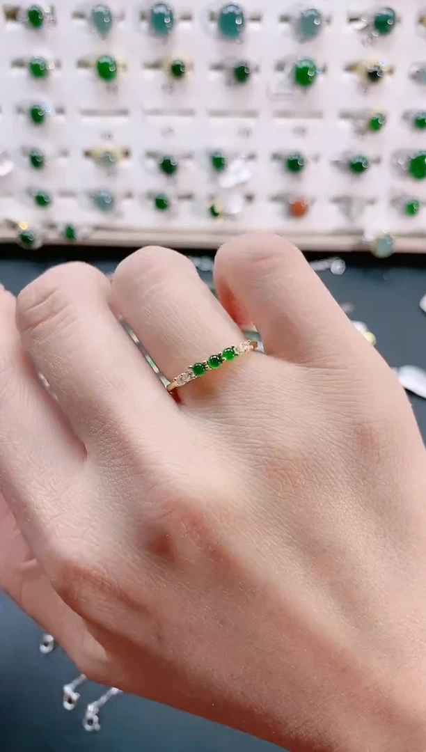 【闪购商品】翡翠戒指银S925镶嵌天然翡翠