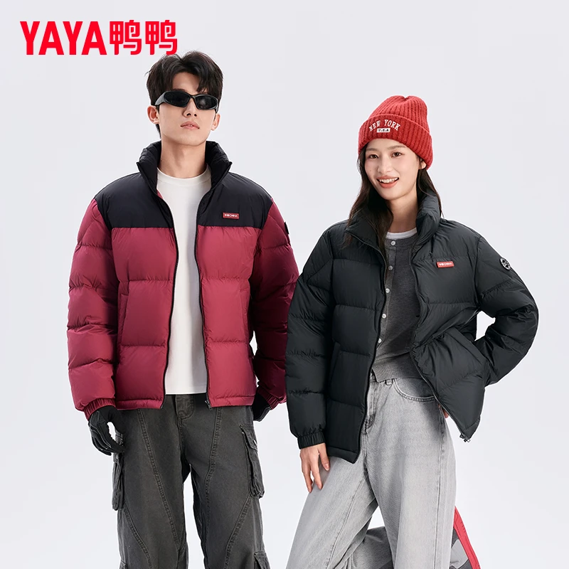 鸭鸭90绒羽绒服时空道宇航天联名立领情侣款面包服-HZBM