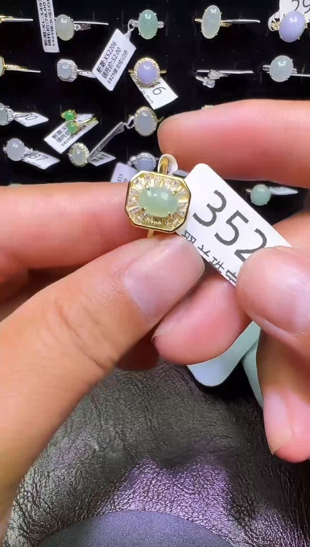 银S925镶嵌戒指翡翠戒指