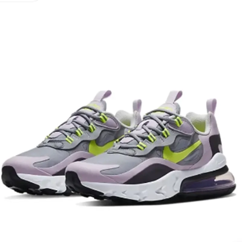 【微瑕】Nike复古舒适防滑轻便低帮气垫跑步鞋GS冰淡紫BQ0103-010