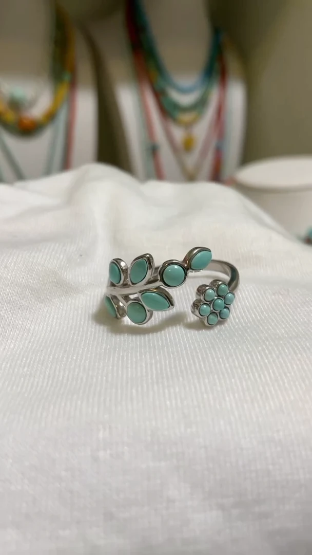 无925银一叶暴富戒指