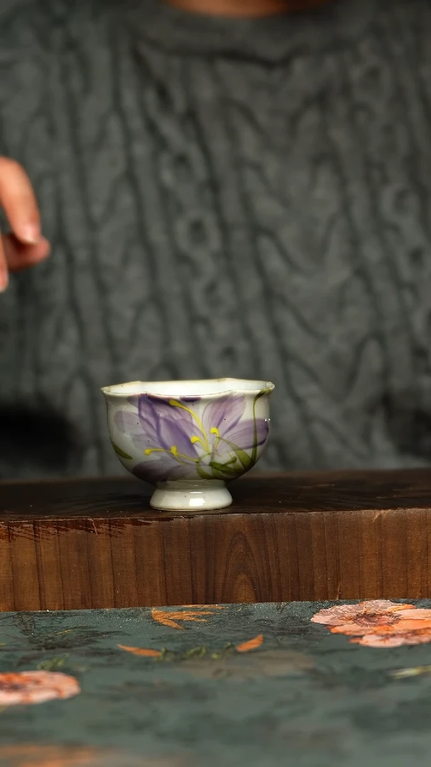 杯釉下彩手工手绘同款陶器