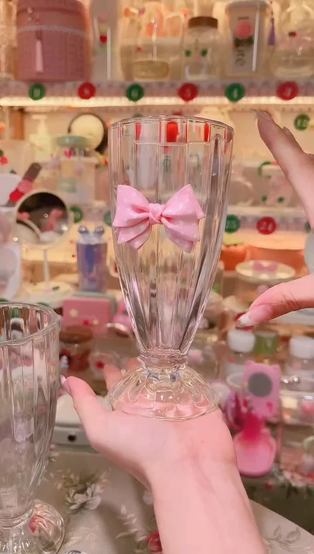 其他品质好发货快放心拍！蝴蝶结果汁杯粉色