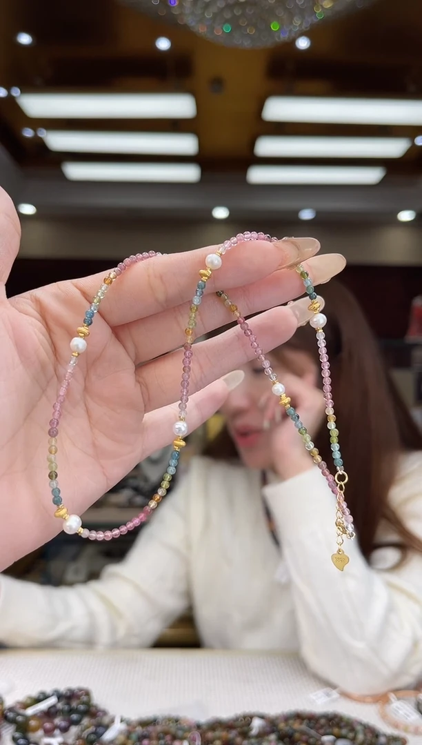 【闪购商品】碧玺/未镶嵌碧玺满天星项链多样性发货69