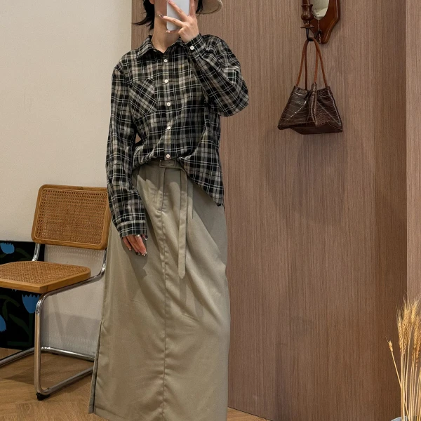 【杭州S姐 精品女装】灰色半裙06013