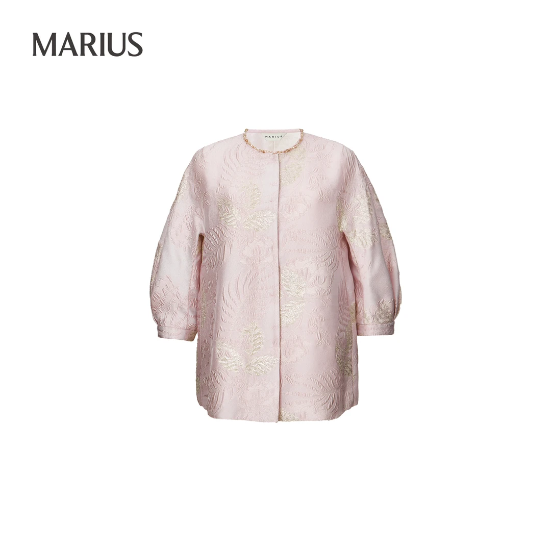 MARIUS“叶澜衫”新中式精致国风叠穿单穿新中式两色提花钉珠