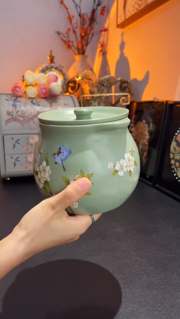 猪油罐陶瓷 1300ml 外贸陶瓷家居百货
