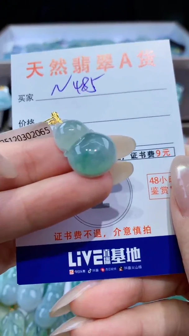 颈饰18K金镶嵌翡翠天然翡翠A货挂件