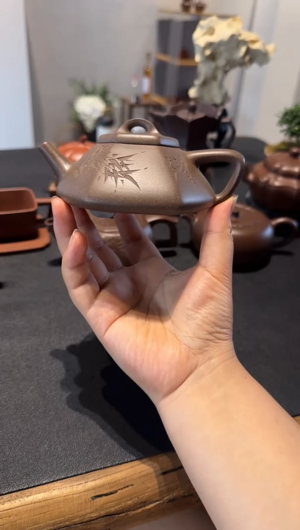 茶壶紫砂甘*二六方石瓢 清灰老段