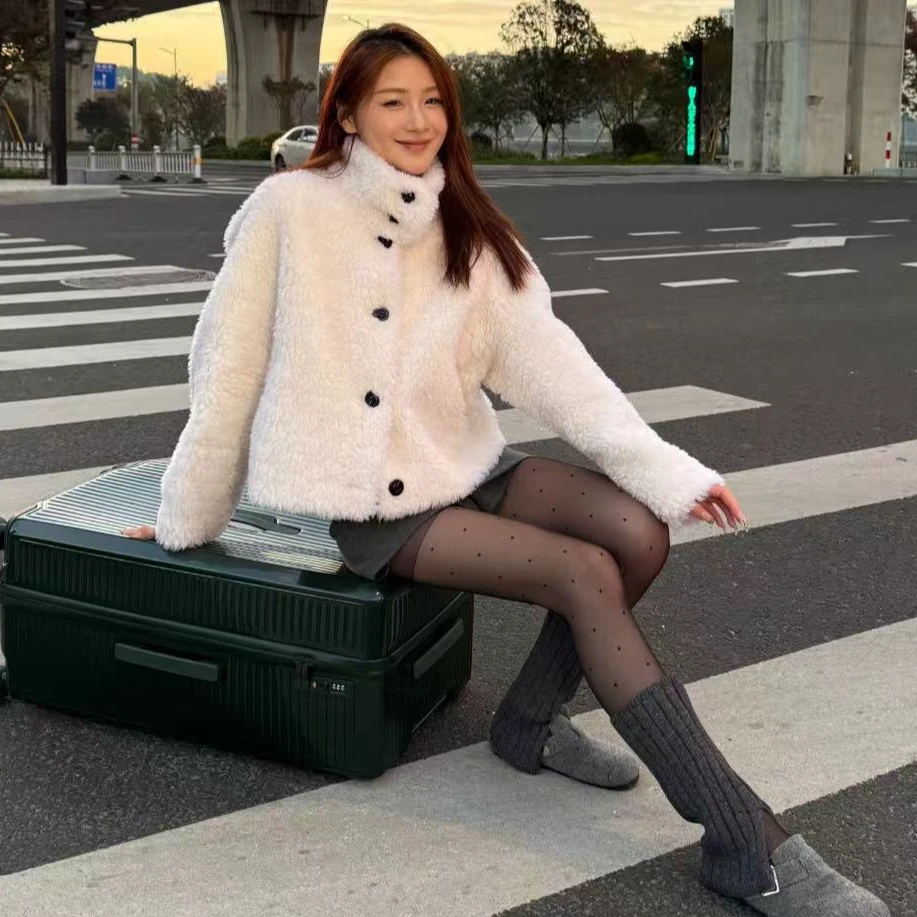 小香风100%羊毛外套皮毛一体2025新款女冬季