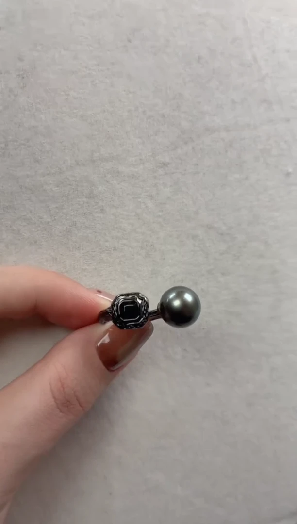 银S925镶嵌戒指海水珍珠q759