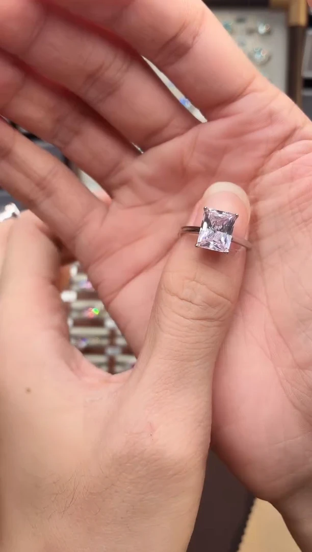 银S925镶嵌戒指绿柱石（摩根石）1888