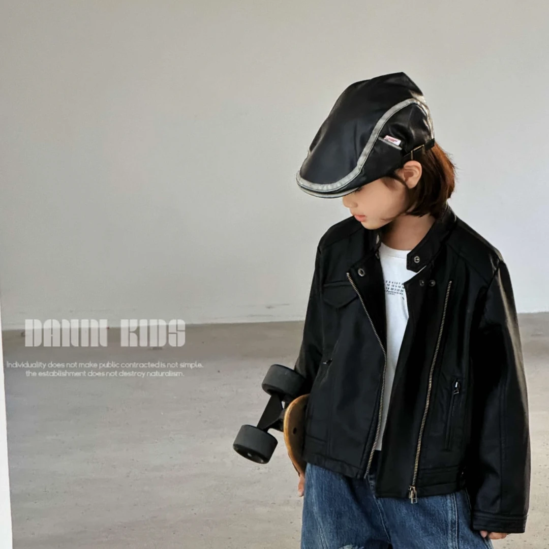 【嗒囜】女童25秋季机车风皮衣夹克高级感洋气时尚帅气小众韩版外套