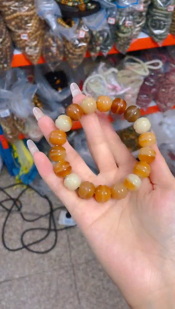 菩提根/象牙果吊坠风化汉堡单圈手串