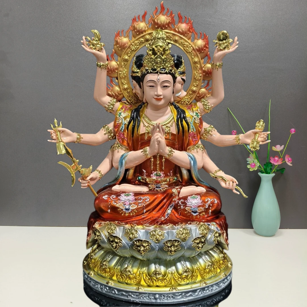 新款树脂铜彩斗姆元君工艺品神像家用摆件