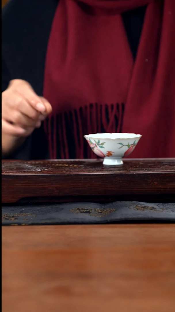 【闪购商品】紫砂茶壶50cc景德镇粉彩瓷器仿古泥寿桃杯48