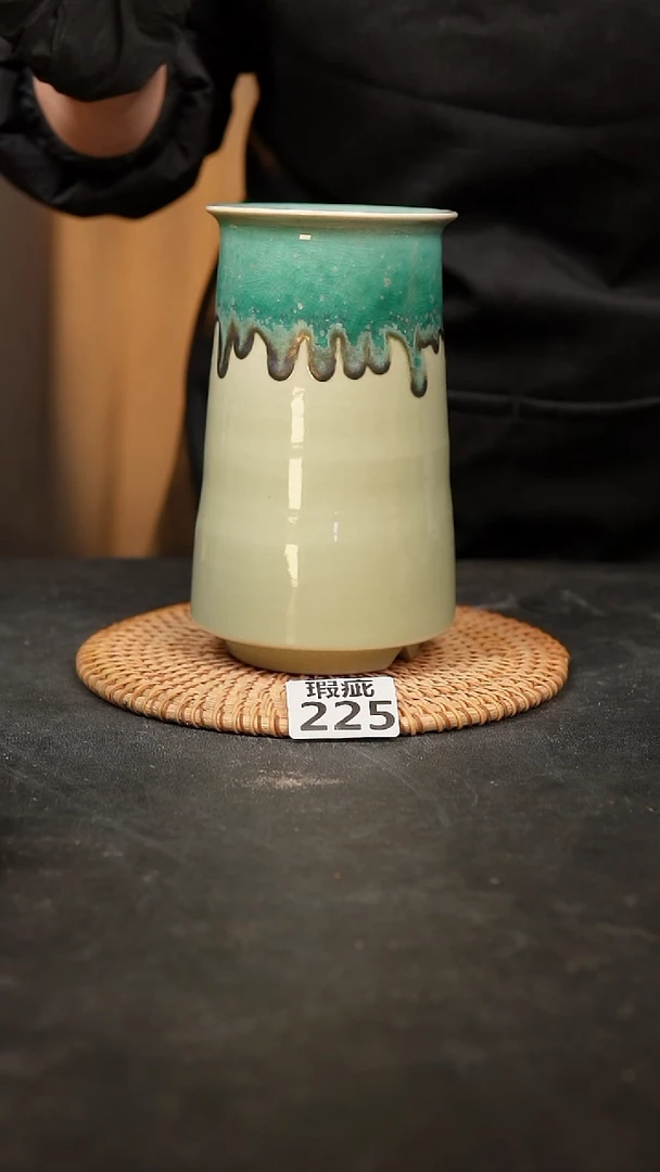 【闪购商品】瓷片225泥泥手工花盆口8高18