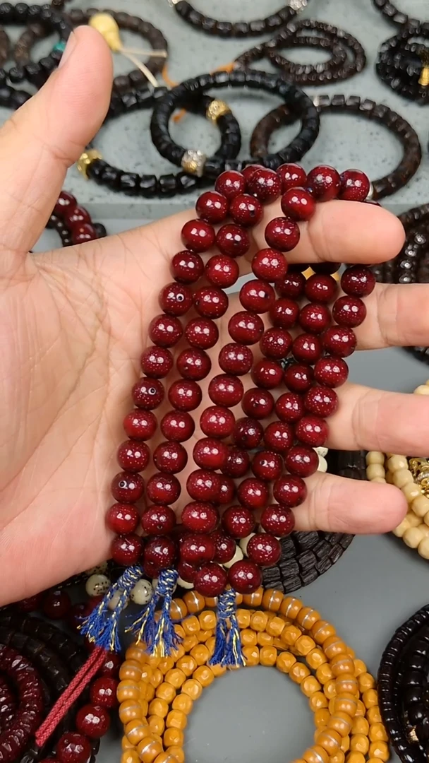 手串椰蒂9.5朱砂供圆珠