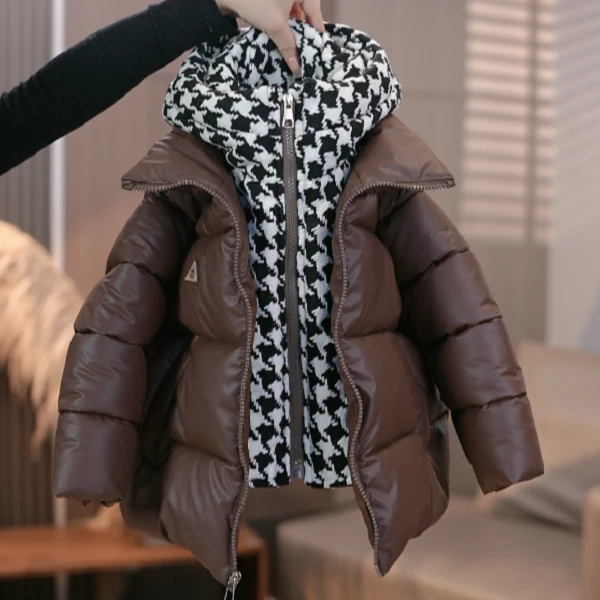 儿童棉服加绒加绒加厚保暖冬季新款时尚百搭潮流-ZWJ023