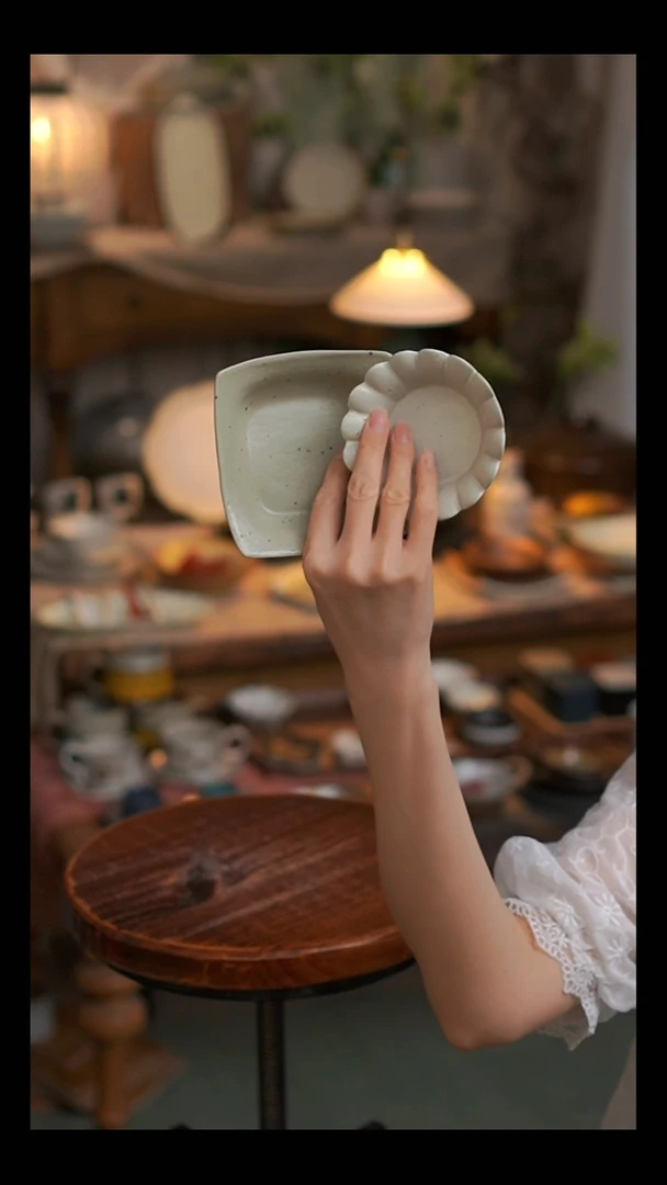 塑料听溪陶瓷工作室  小碟2个