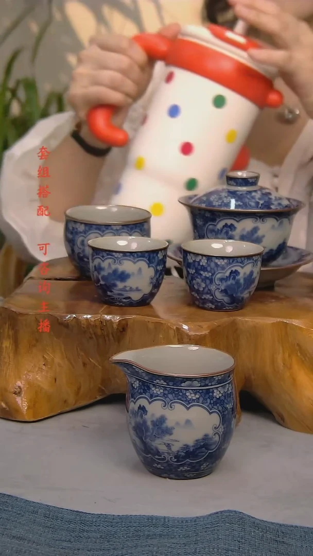 简装家用款5件套 老陶泥开片纹陶瓷茶具