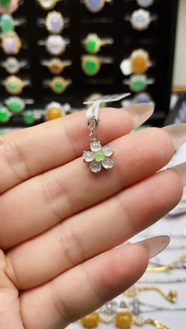 银S925镶嵌戒指翡翠0218