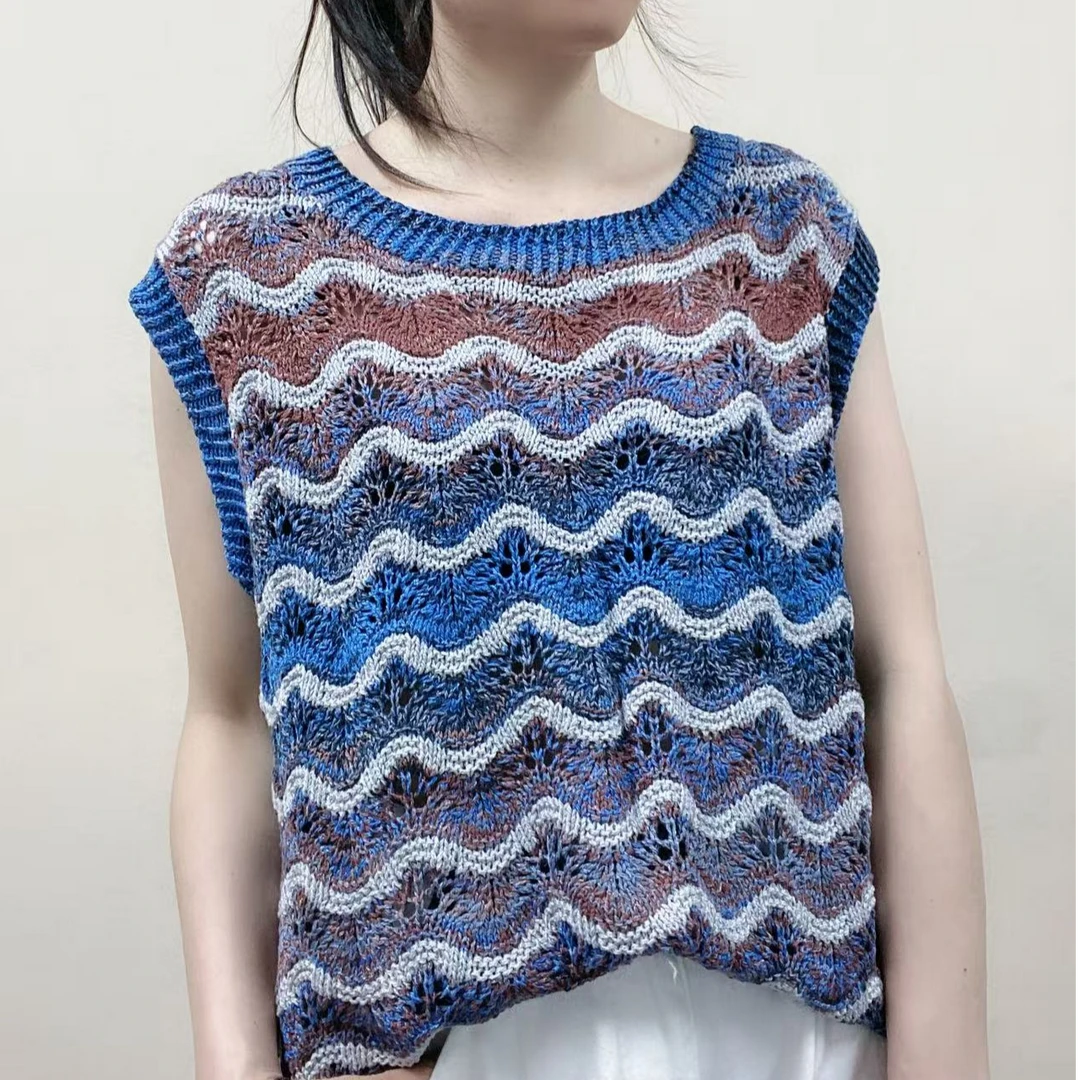 【材料包】凤尾撞色背心 真丝棉麻 送教程