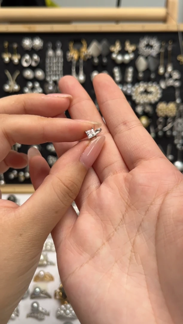 戒圈银S925镶嵌淡水珍珠吊坠