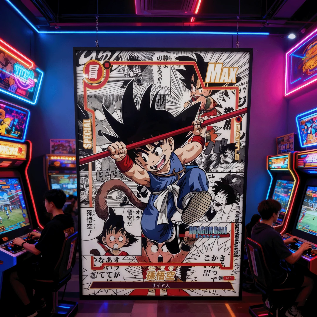 七龙珠悟空装饰挂画电竞房间酒店布置卧室卡卡罗特怀旧挂画