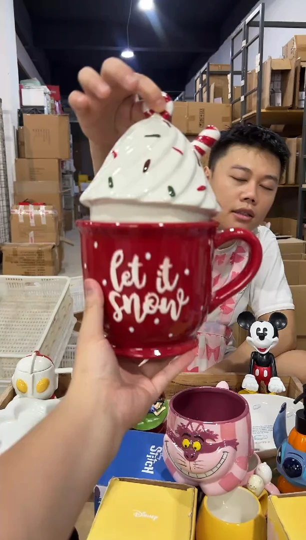 瓷片大号圣诞冰激凌杯罐微瑕