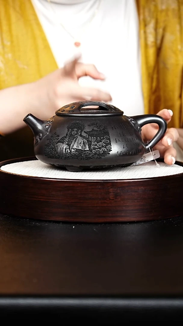 茶壶紫砂牛盖石瓢